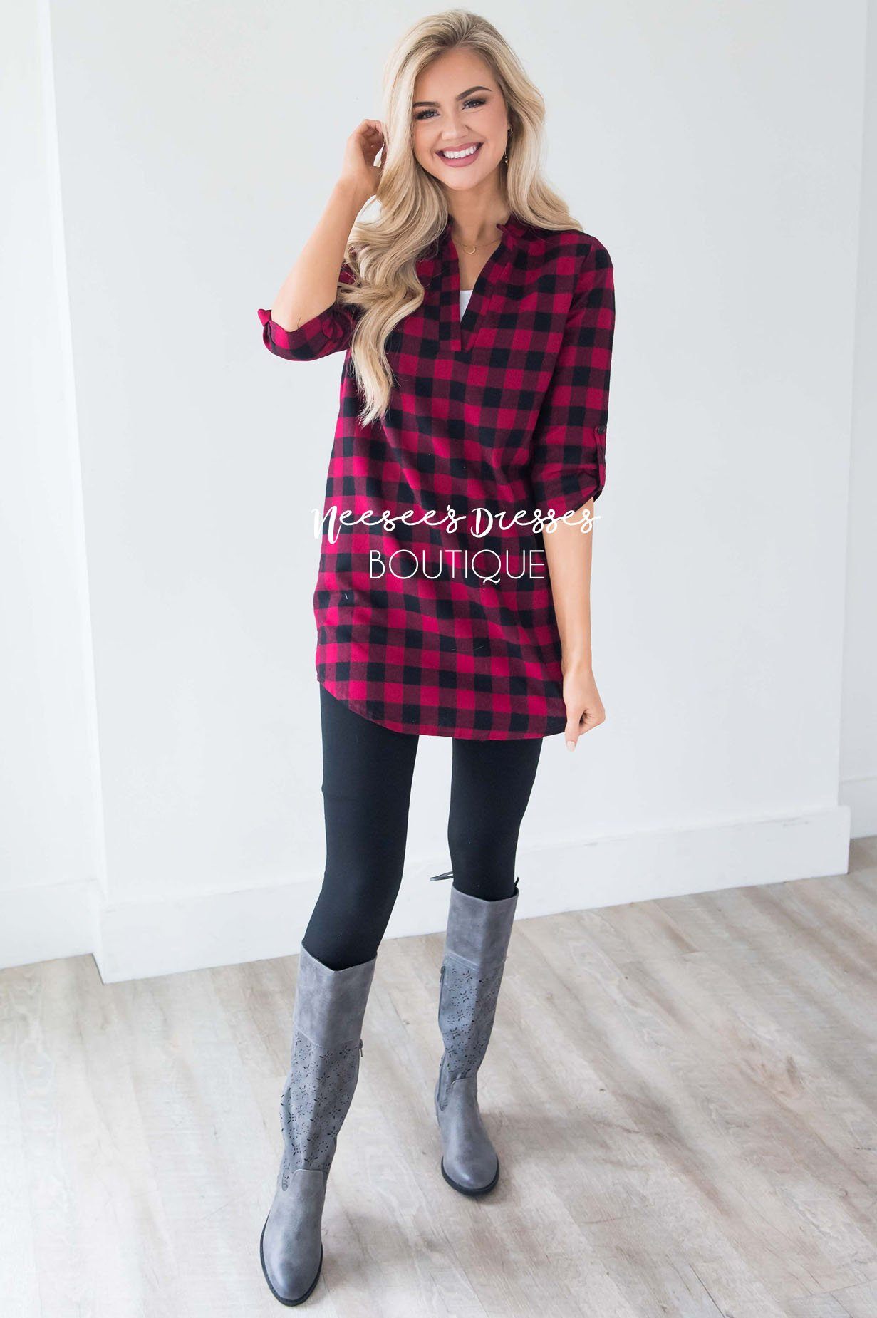 Cute in Plaid Flannel Tunic