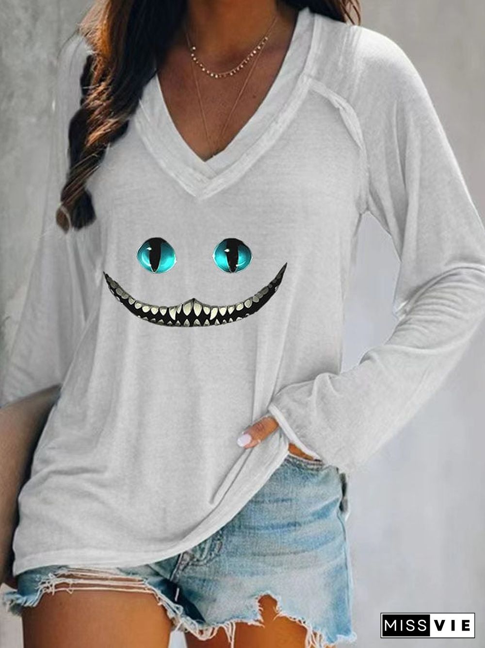 Women's Casual Printed Long Sleeve T-Shirt