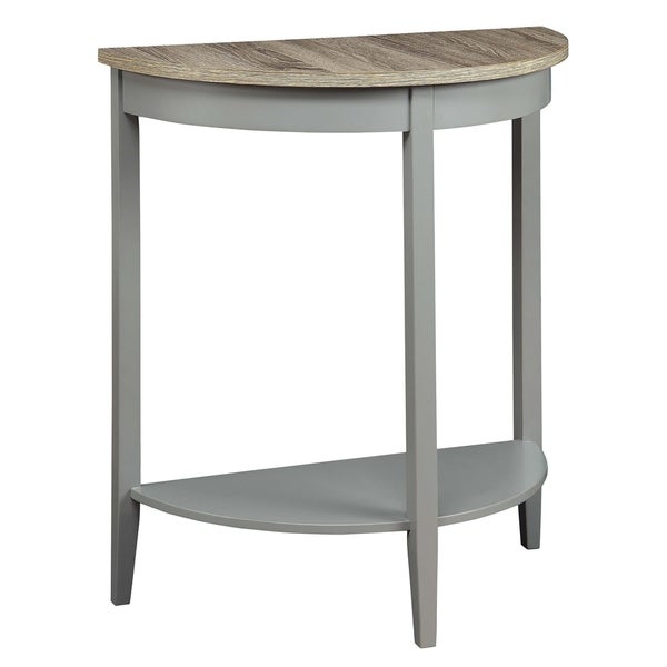 Urban Designs Half Moon Console Table With Gray Base