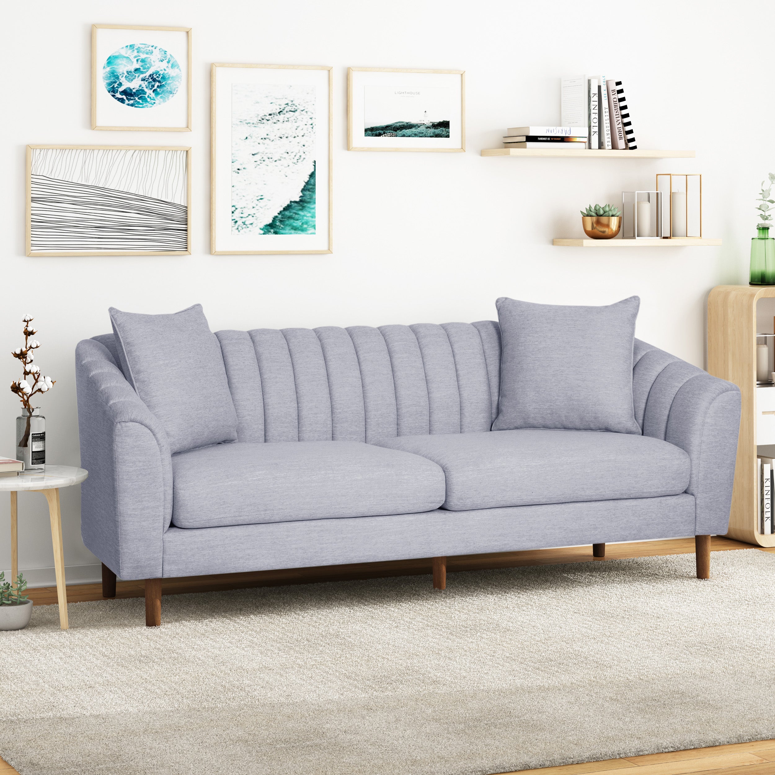 Jeannie Contemporary Fabric 3 Seater Sofa