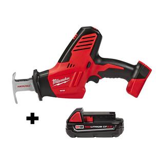 MW M18 18V Lithium-Ion Cordless HACKZALL Reciprocating Saw with 2.0 Ah Compact Battery 2625-20-48-11-1820