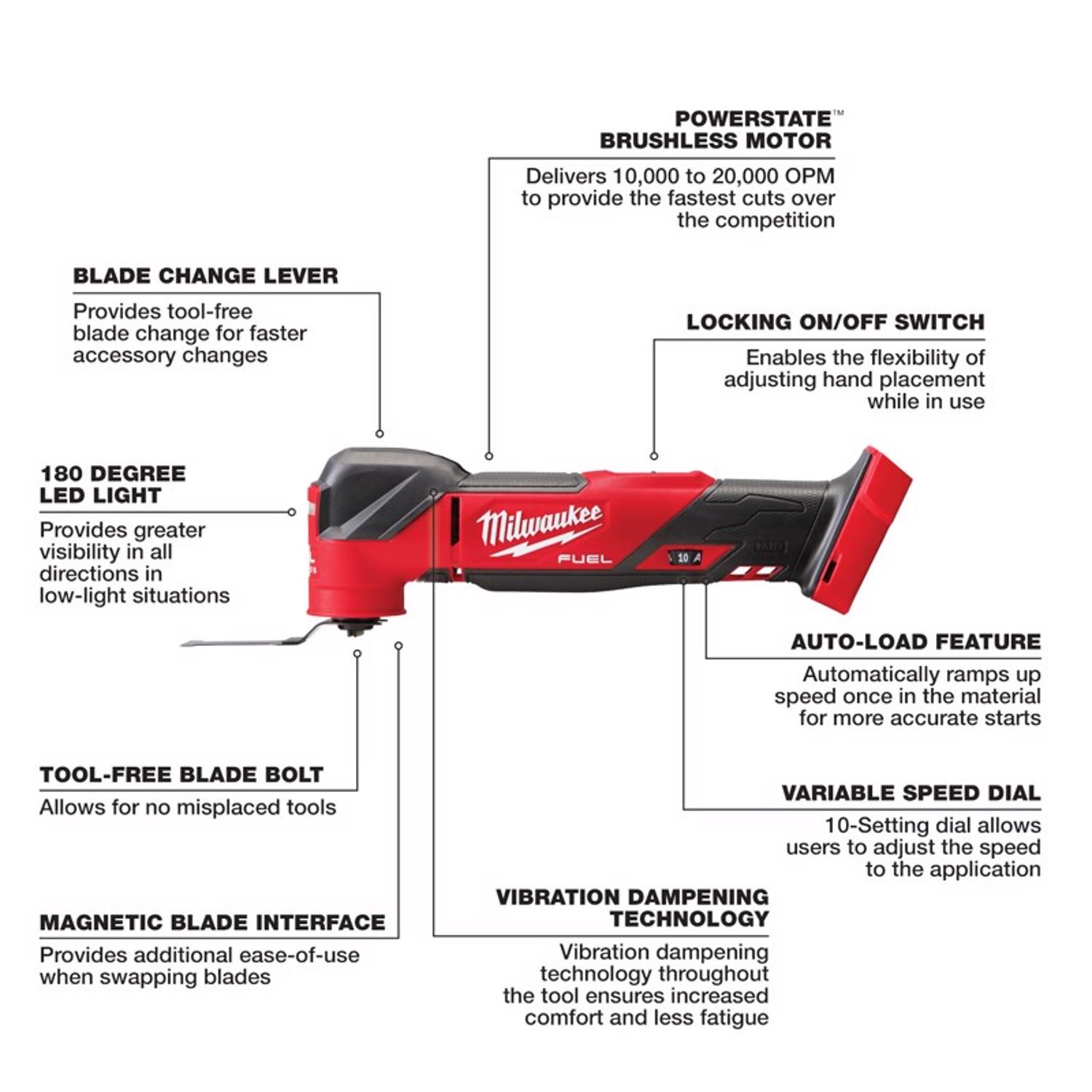 MW M18 FUEL 18 V Cordless Oscillating Multi-Tool Tool Only