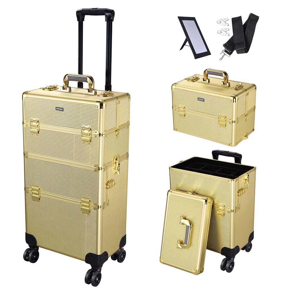 Byootique 2in1 Rolling Makeup Artist Case Lockable 4-Wheel