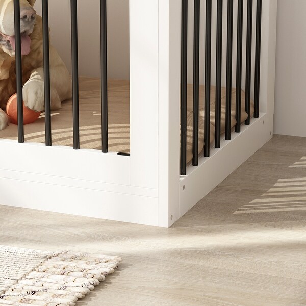 Modern Large Dog Crate with Storage Drawers