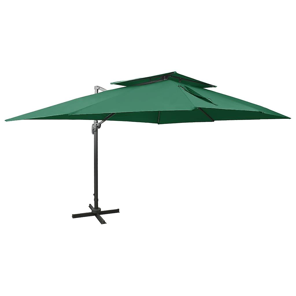 Cantilever Umbrella With Double Top Green 400x300 Cm