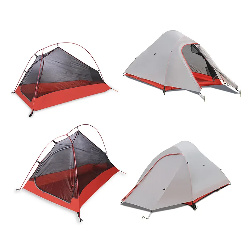 Light weight nylon coated silicon double layer Outdoor Camping tent aluminum pole waterproof professional hiking tent