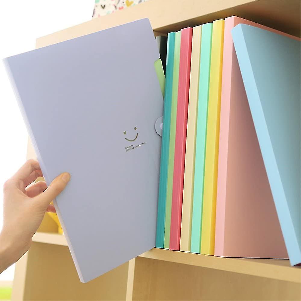 2 Pieces Of Creative A4 Folder With 5 Compartments， Pp (random Color)