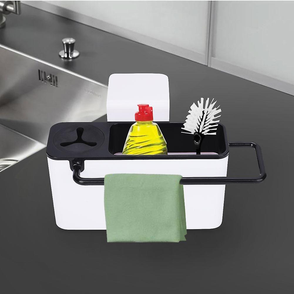 Abs Material Chuck Kitchen Rack Tableware Cleaning Arrange Tool Shelf(black And White)