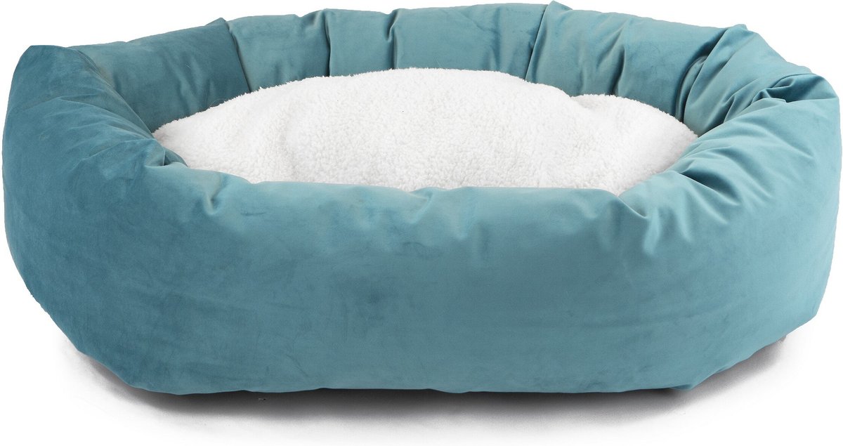 Majestic Pet Velvet Sherpa Bagel Bolster Dog Bed