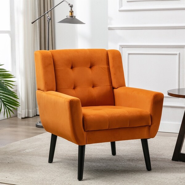 Velvet Upholstered Accent Chair Living Room Chair