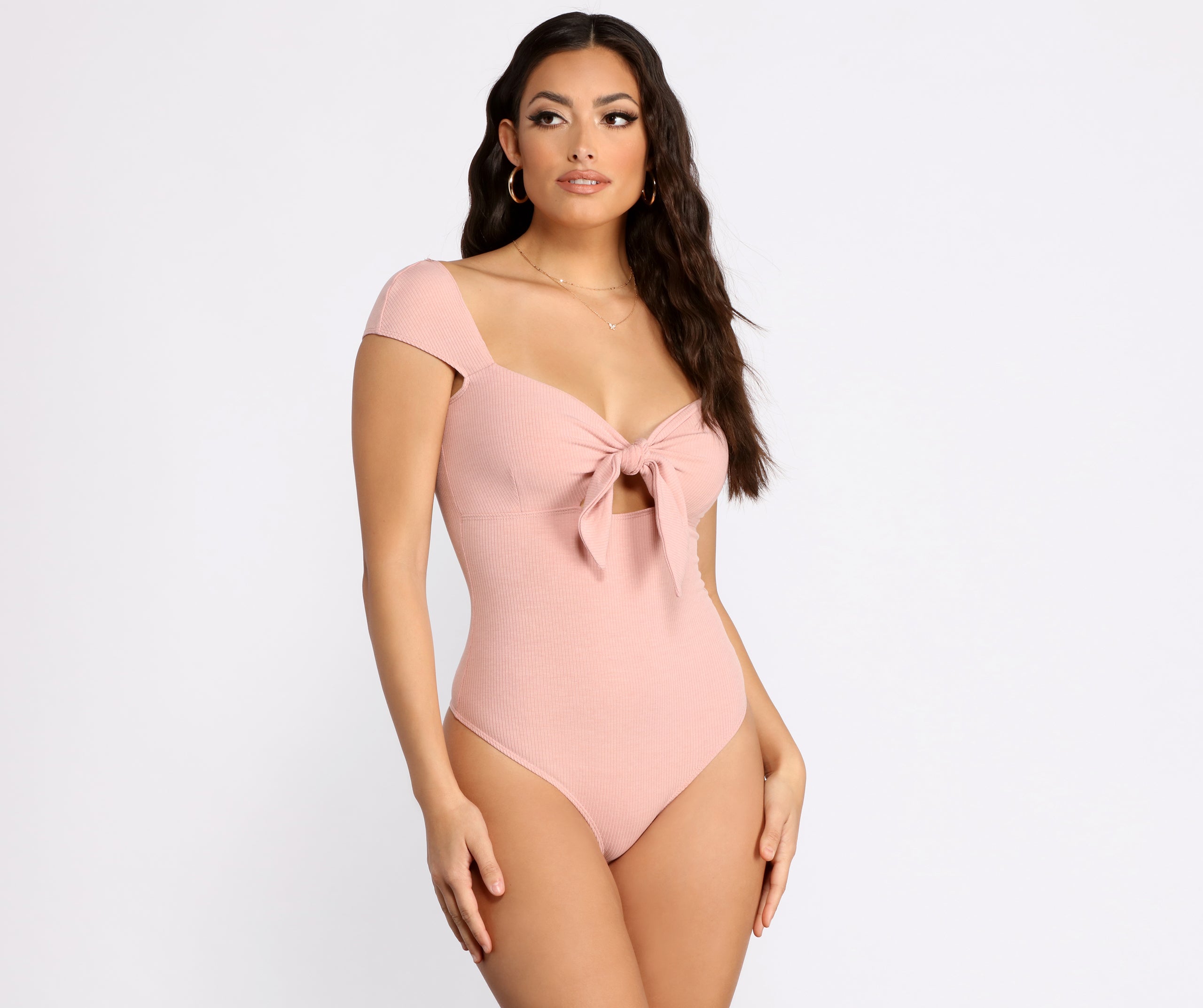 Spring Time Chic Tie Front Bodysuit