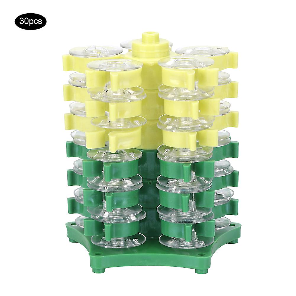 30pcs Transparent Embroidery Bobbins Tower Storage Rotatory Collection Shelf Collecting Clip