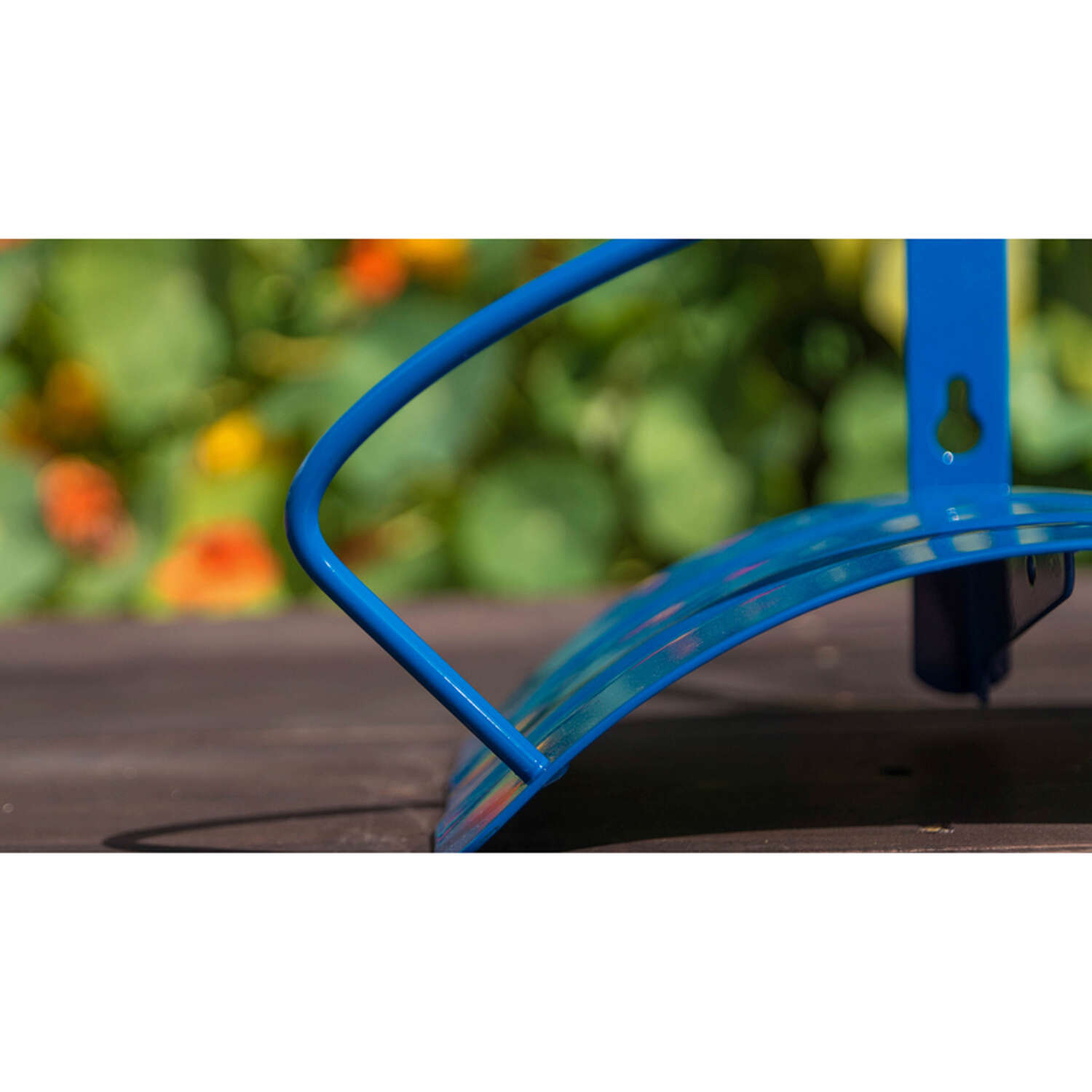 Yard Butler 125 ft. Blue Wall Mounted Hose Hanger