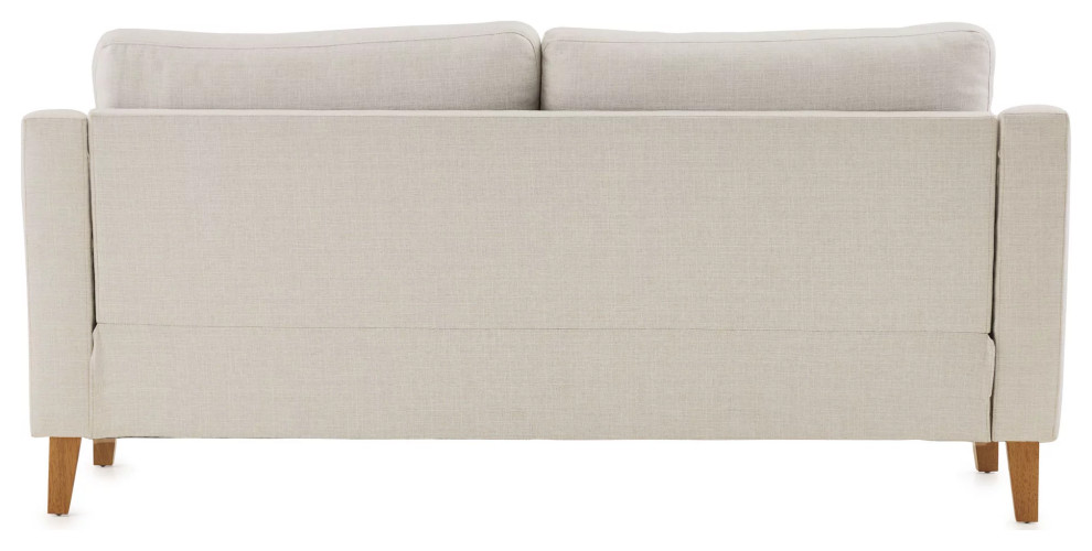 Retro Modern Sofa  Natural Oak Legs With Padded Seat  ampSloped Arms   Transitional   Sofas   by Decorn  Houzz