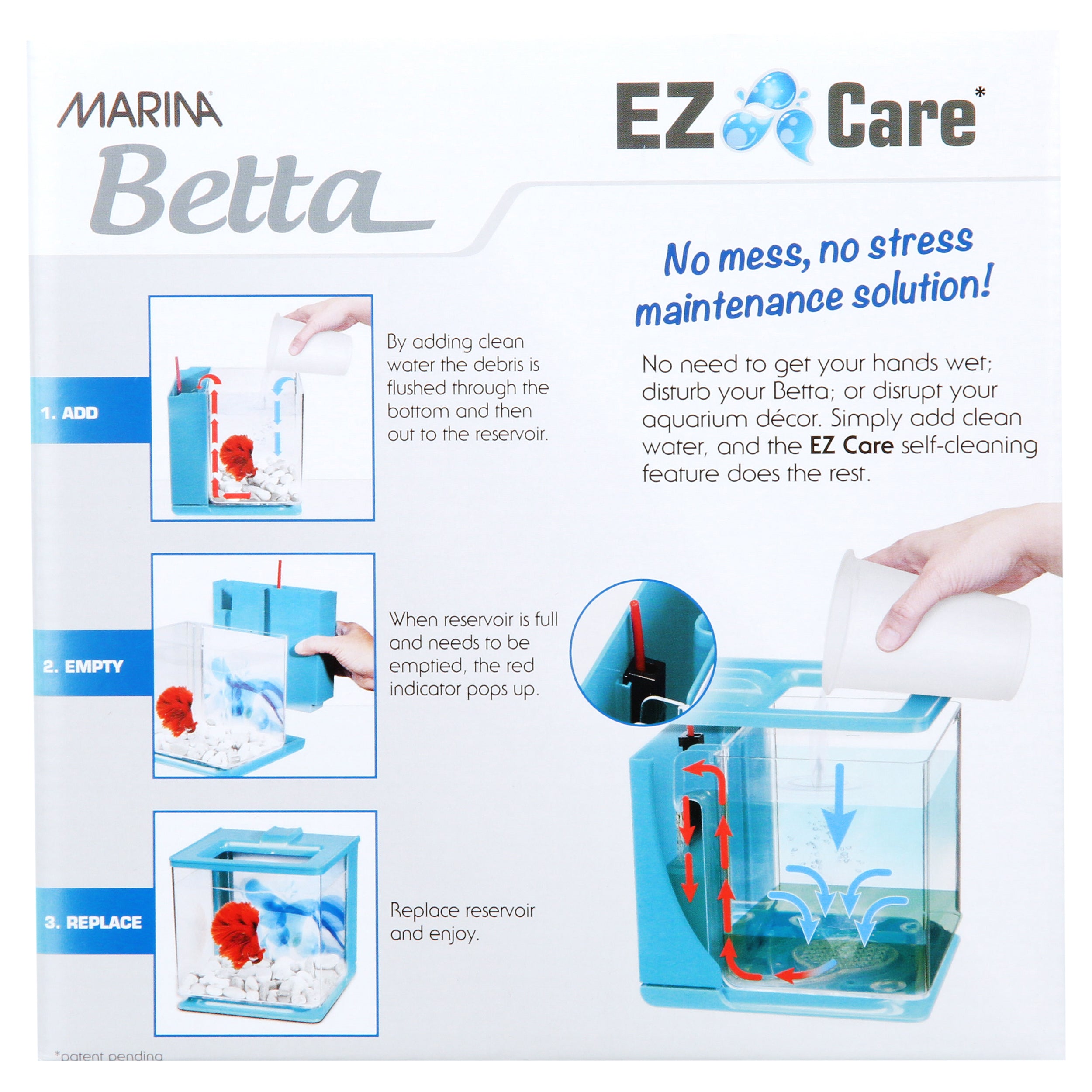 Marina Betta EZ Care 0.7-Gallon Aquarium Starter Kit， Blue