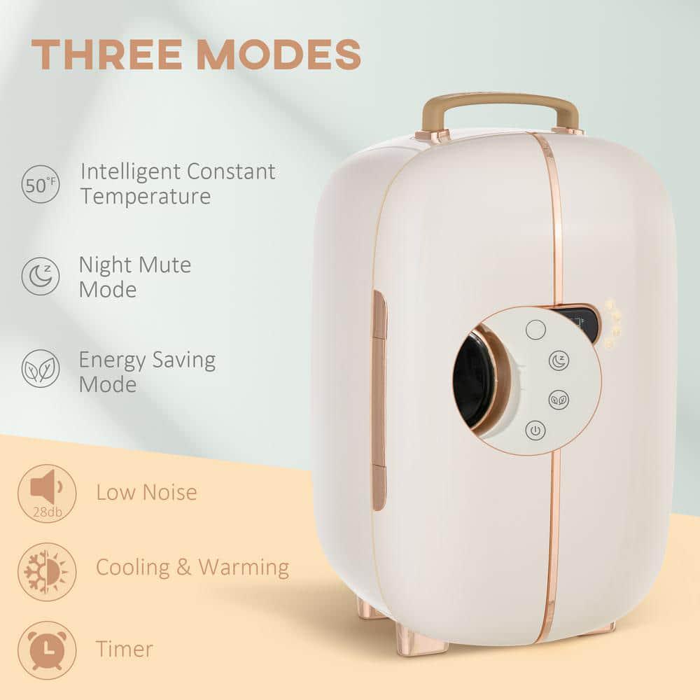 HOMCOM Portable Professional Skincare Mini Fridge in White with 12L Cooler and Warmer Beauty