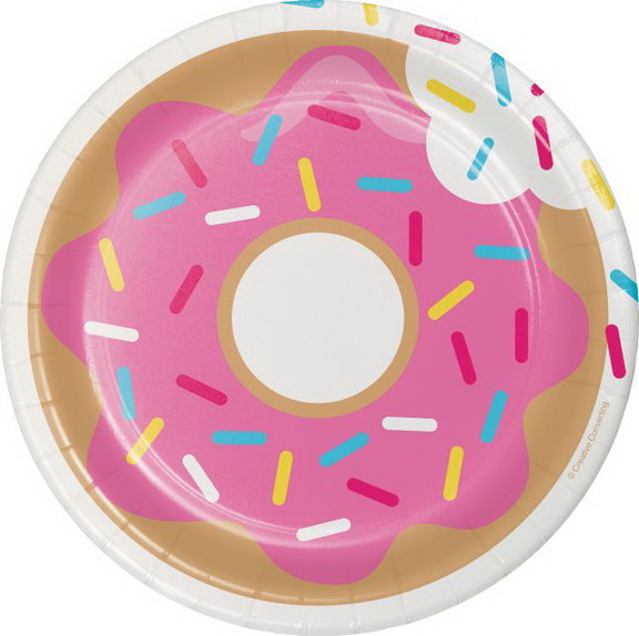 Creative Converting 322294 Donut Time Luncheon Pla...