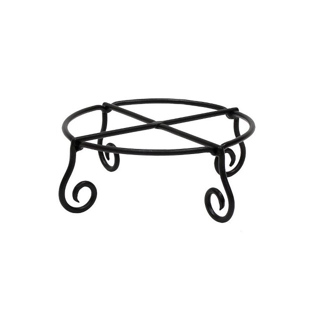 Small Short Piazza Iron Plant Stand Black Powder Coat Finish Achla Designs