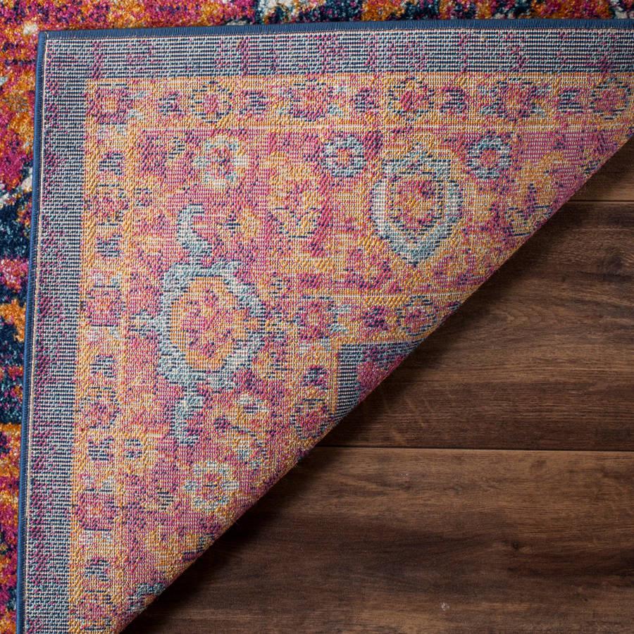 SAFAVIEH Evoke Westley Traditional Runner Rug， Fuchsia/Orange， 22 x 13and#8242;