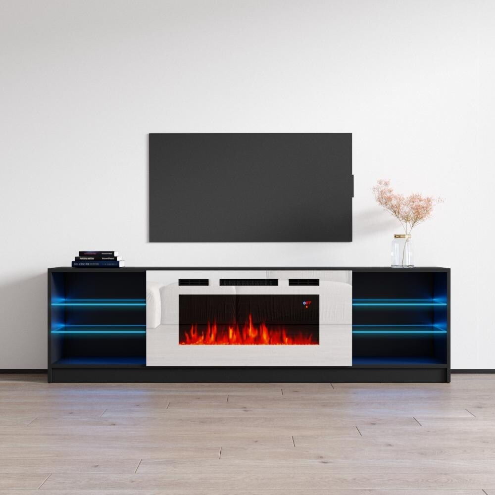 Boston WH01 79 inch Modern Electric Fireplace TV Stand