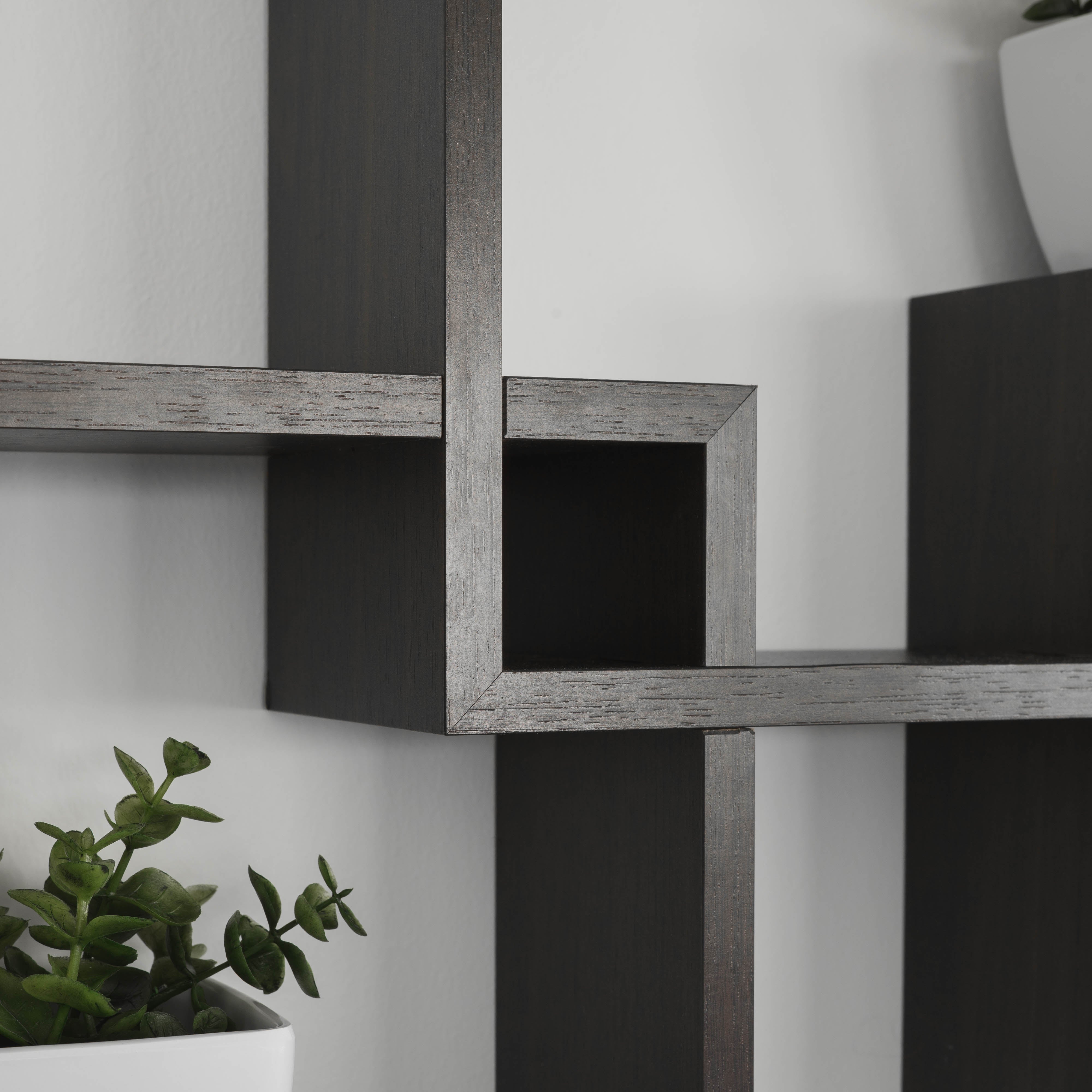 Danya B Espresso Intersecting Cube Shelves