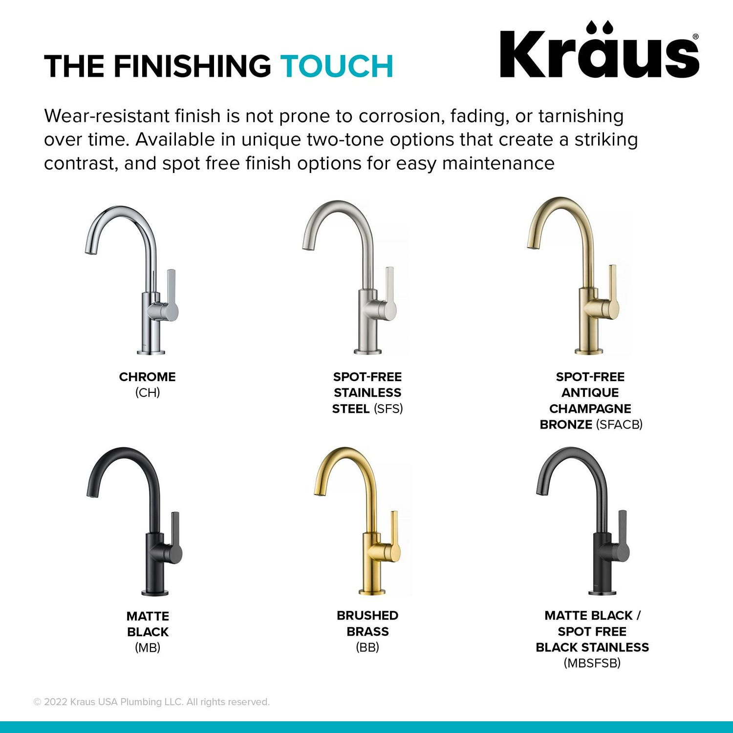 KRAUS Oletto Single Handle Kitchen Bar Faucet in Chrome