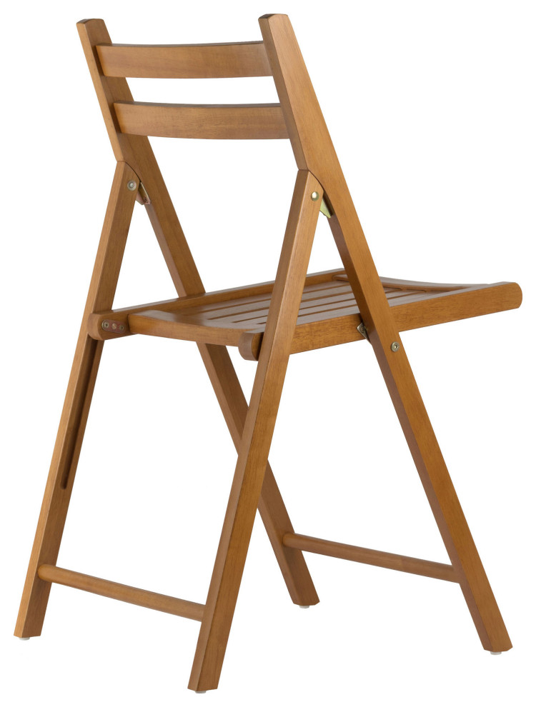 Robin 4 Pc Folding Chair Set  Teak   Transitional   Folding Chairs And Stools   by Skyline Decor  Houzz