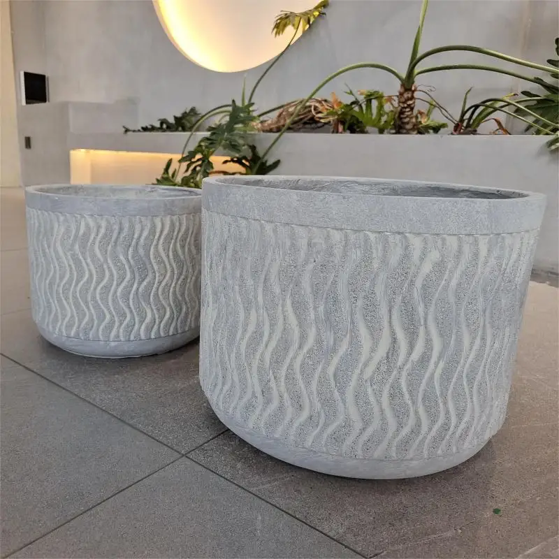 Garden Supplies Hot Selling Cheap Fiber Clay Flower Pot Modern Korean Flower Plant Pots For Living Room