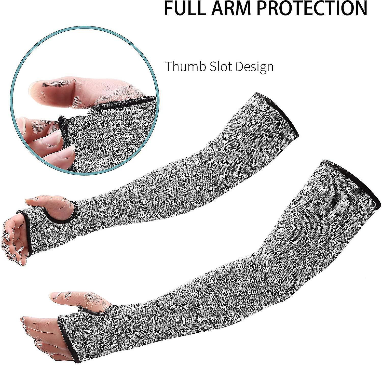 1 Pairs Arm Sleeves For Men Cut Resistant With Thumb Hole Arm Protection For Thin Skin Garden Kitchen