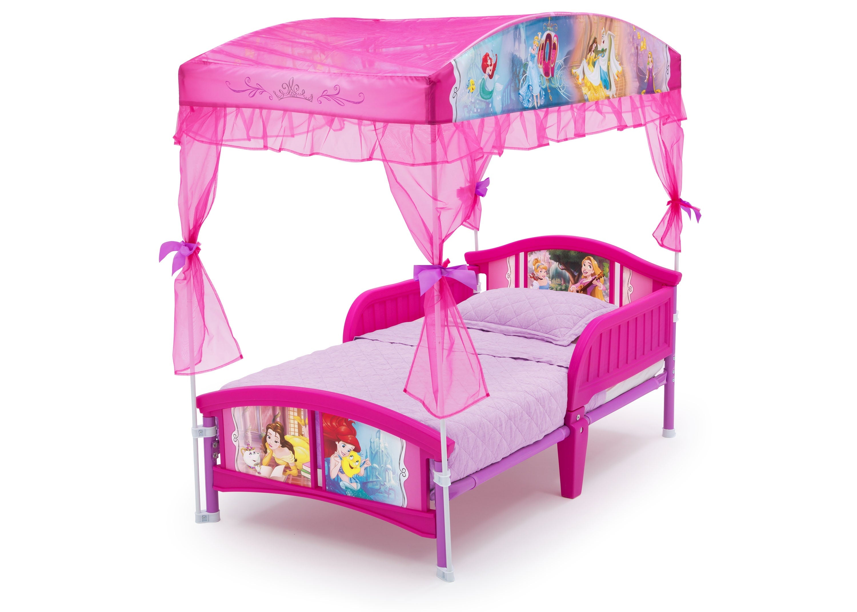 Delta Children Disney Princess Plastic Toddler Canopy Bed, Pink