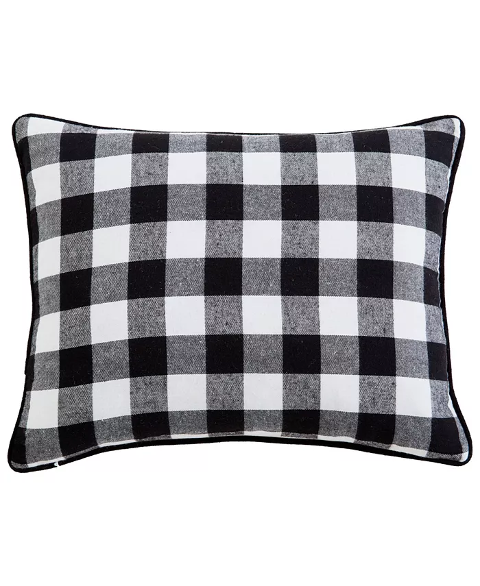 Eddie Bauer Cabin Plaid Bear Cotton Yarn Dye Flannel Reversible Breakfast Pillow