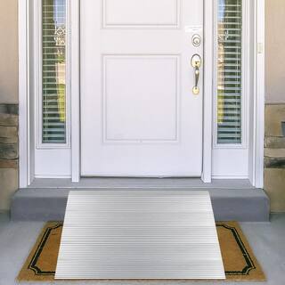 VEVOR Door Threshold Ramp 27.2 in. x 34 in. x 5 in. Door Speed Ramp for Wheelchairs 800 lbs. Load Capacity Aluminum WFSLYPDYCGLZ5PADXV0