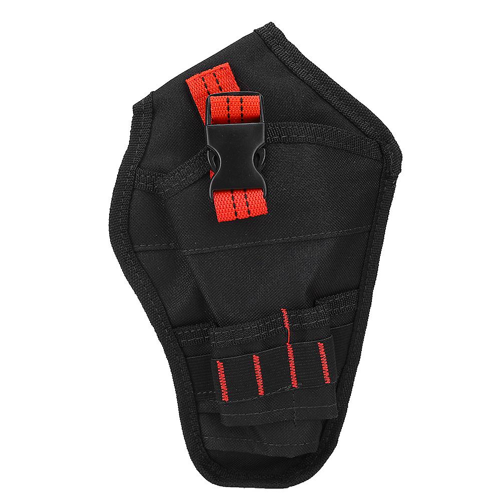 Portable Oxford Cloth Mini Waist Bag Drills Holder Storage Pouch For Electric Drill Tool(blackandamp;red )