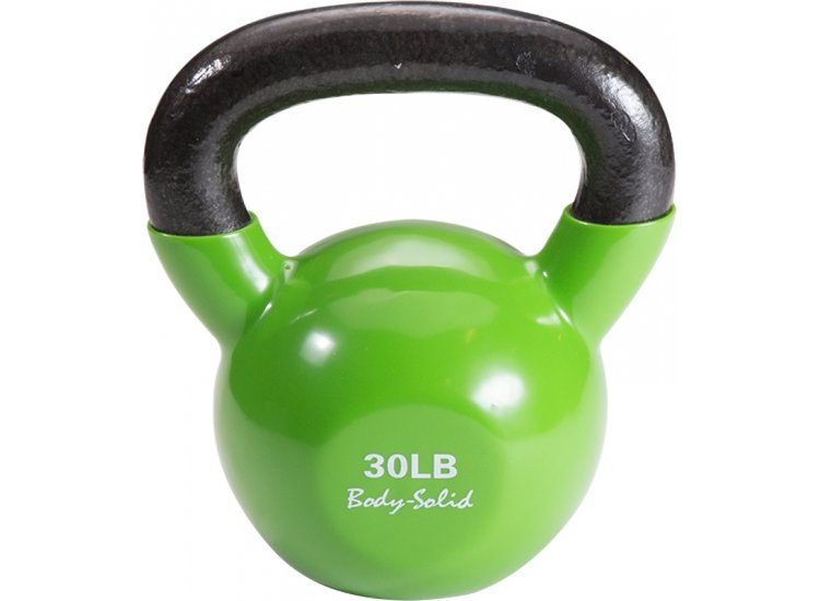 Body-Solid 30 lb Vinyl Dipped Green Kettlebell