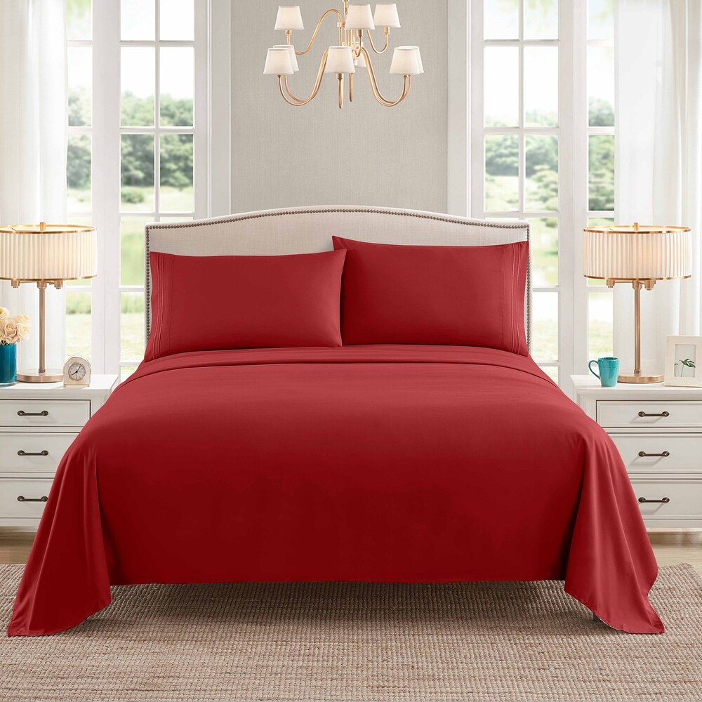 Incredibly Soft 4 piece Deep Pocket Bed Sheet Set in 4 Colors