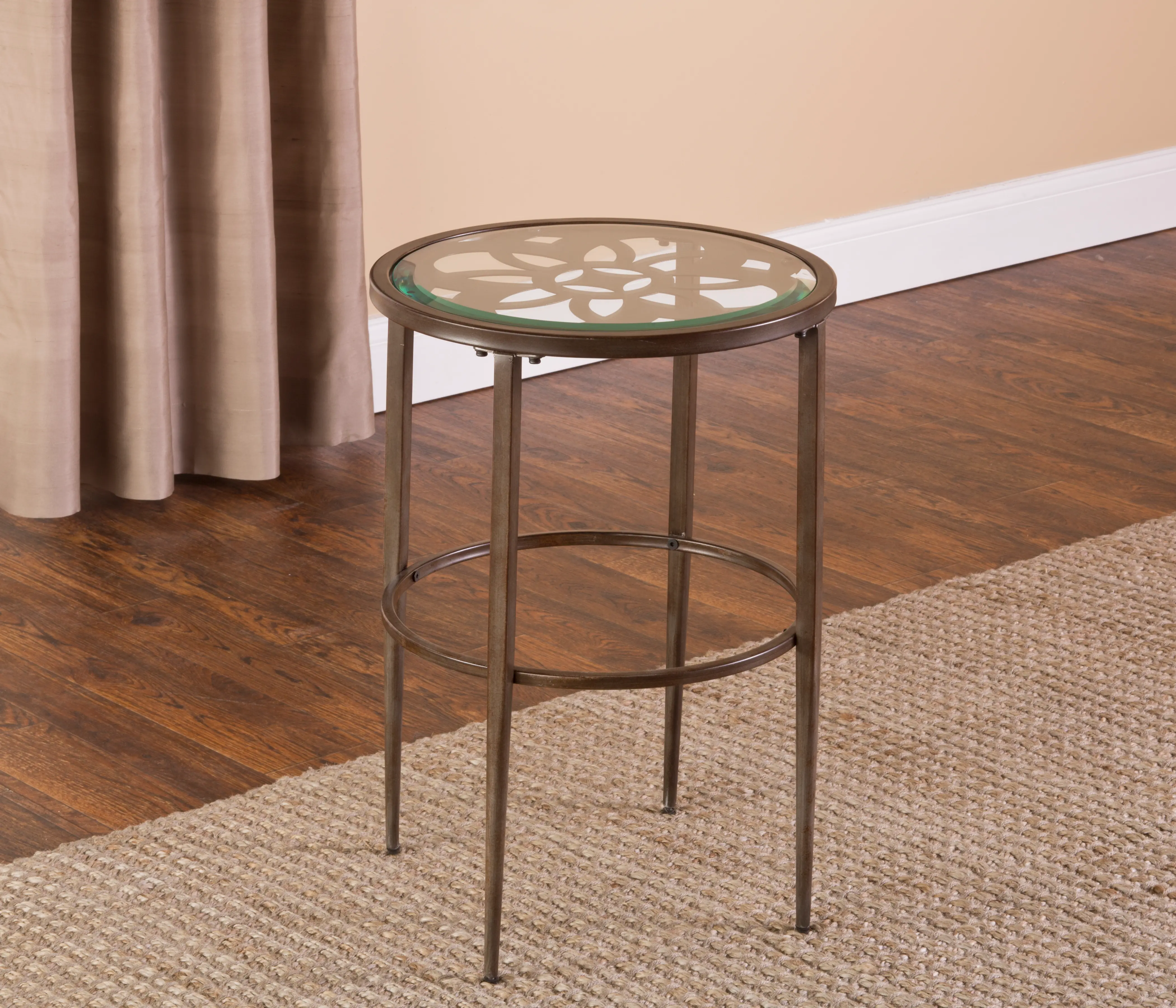 Ornate Gray End Table - Marsala