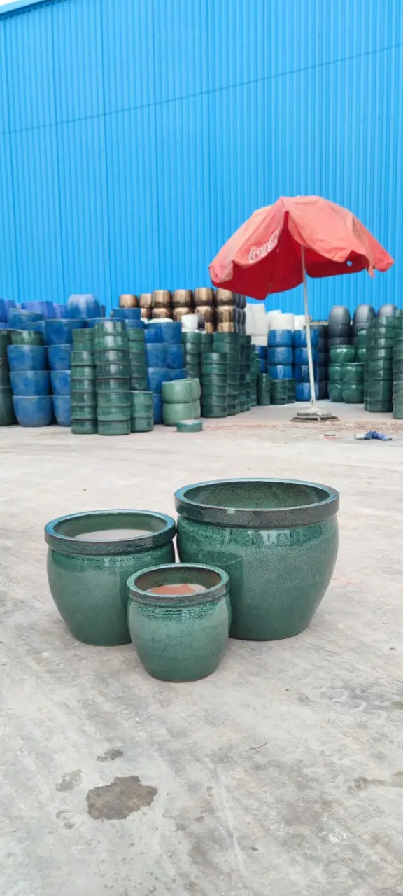 Indoor pottery pots cheap using for home and garden blue ceramic pots small vietnamese pottery planter