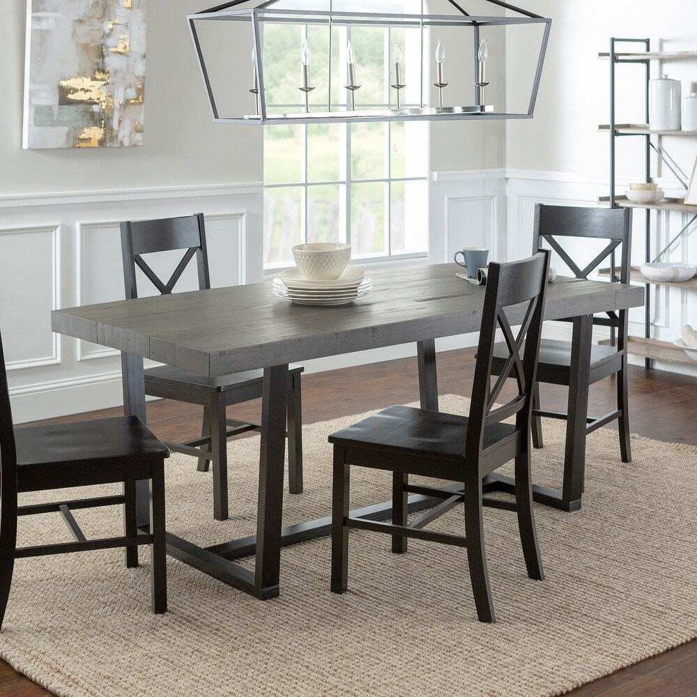 Middlebrook Solid Wood 5 Piece Dining Set with X Back Chairs