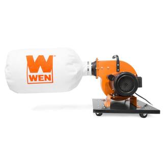 WEN 7.4 Amp Rolling Dust Collector with Induction Motor 15 Gal. Bag and Optional Wall Mount DC3474