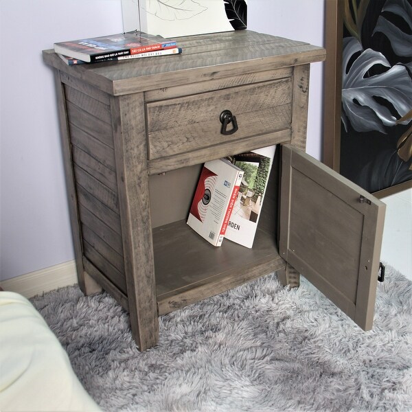 Montana Rustic Wood Nightstand - - 35429178