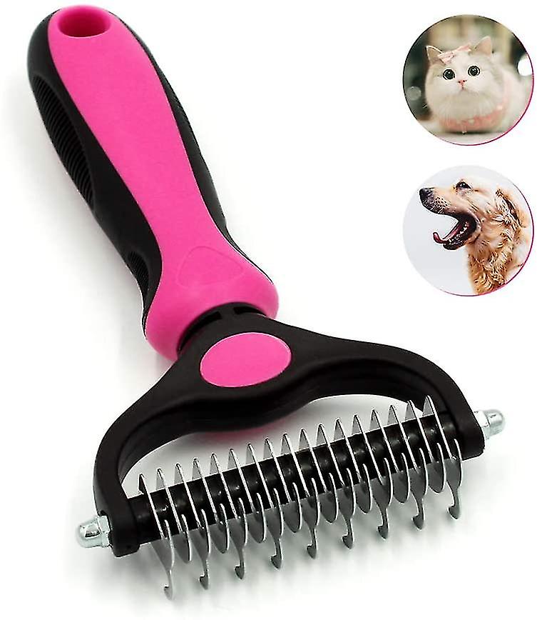 Pet Grooming Tool- 2 Sided Undercoat Rake For Dogs andcats-safe And Effective Dematting Comb For Matsandtangles Removing-no More Nasty Shedding Or Flying