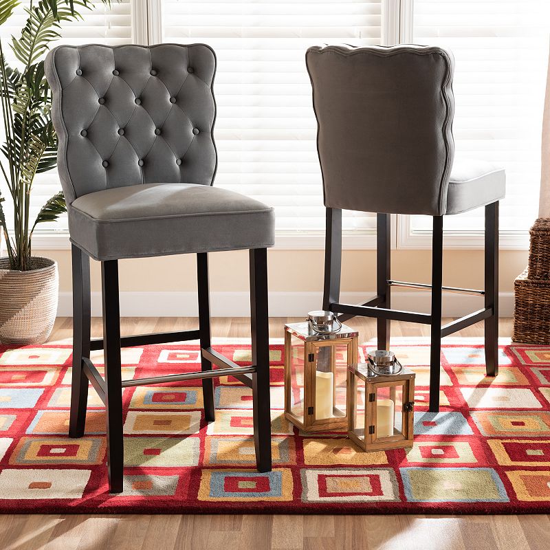 Baxton Studio Daphne Bar Stool 2-piece Set