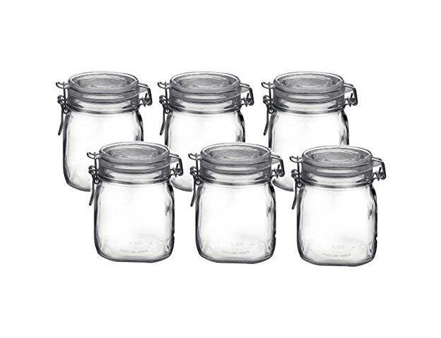 Bormioli Rocco Fido Clear Glass Jar With 85 Mm Gasket 1 Liter pack Of 2