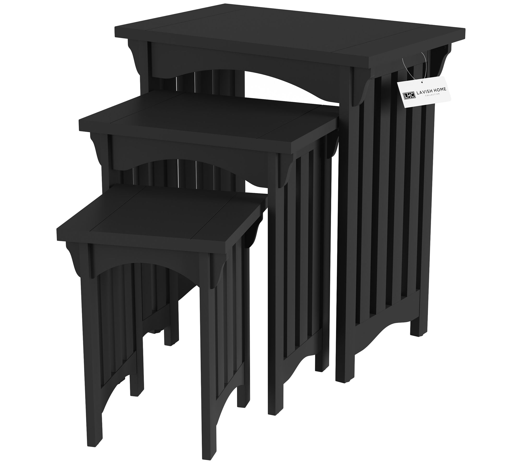 Lavish Home Nesting Tables Mission Style Legs Set of 3