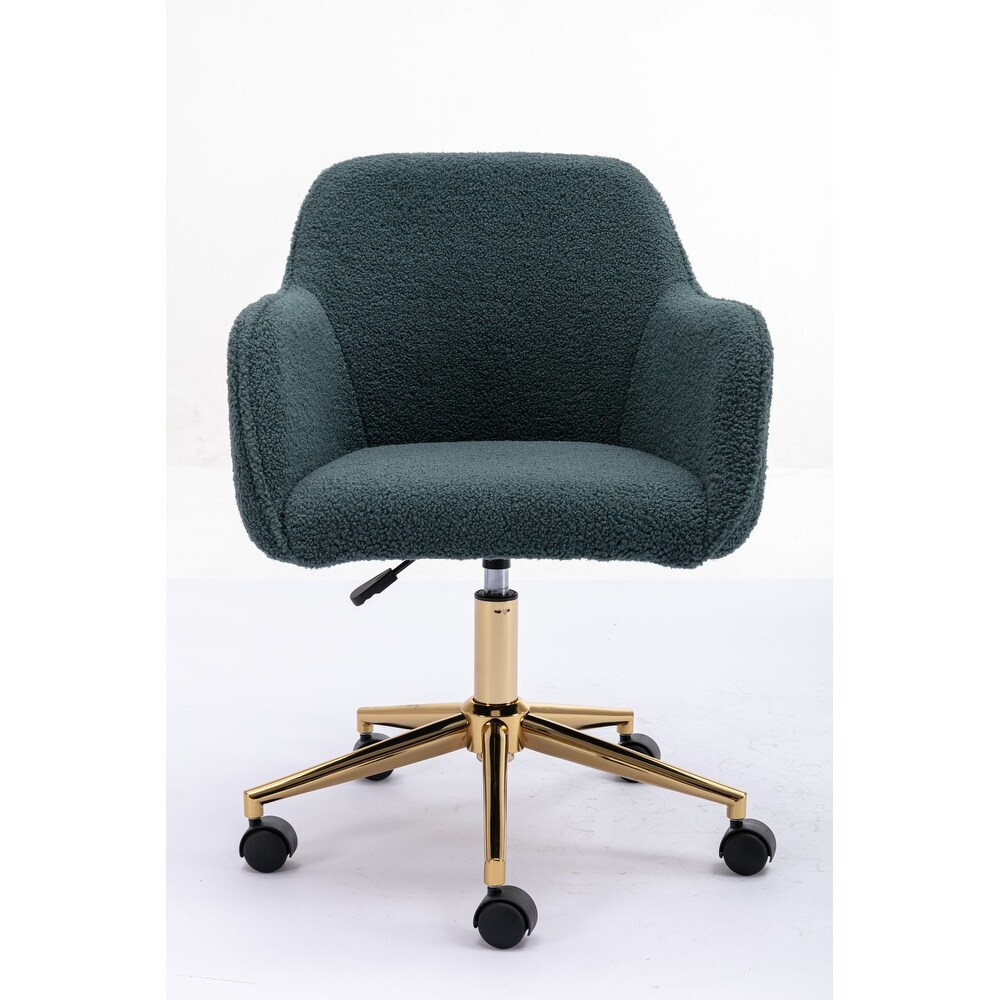 Teddy Fabric Upholsterd Office Chair with Adjustable Height 360 Revolving  Computer Chair with Metal Frame   Universal Wheels