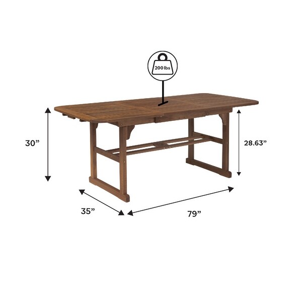 Middlebrook Surfside Acacia Wood Outdoor Extension Dining Table