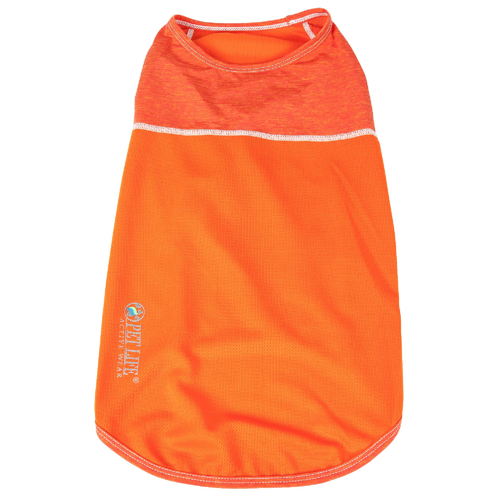 Pet Life Active Aero-Pawlse Heathered Orange Quick-Dry Dog Tank Top T-Shirt， X-Small