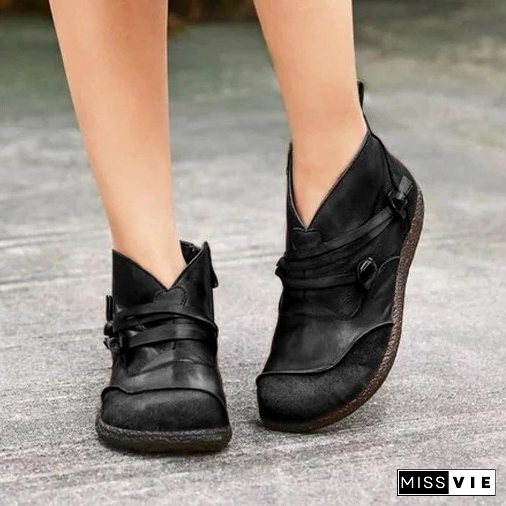 Flat Heel Casual Women Boots