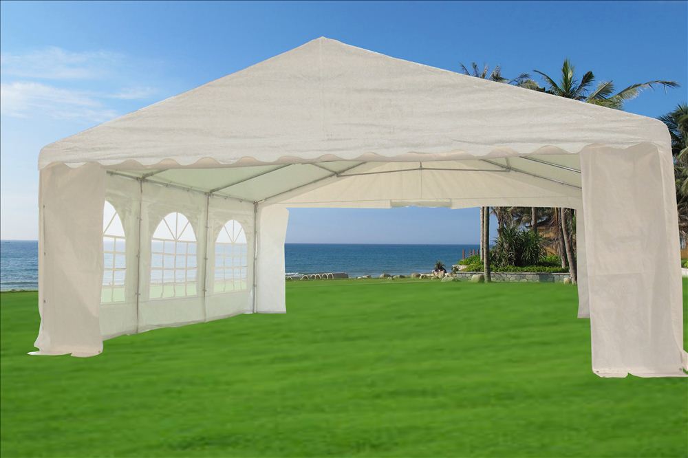 DELTA Canopies 20'x20' PE Waterproof Party Tent Wedding Canopy Shelter - White