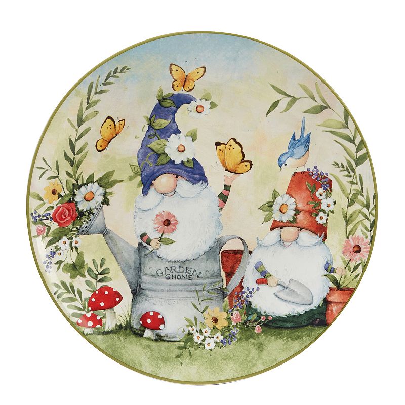 Certified International Garden Gnomes 4-pc. Dinner Plate Set